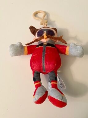 Sonic Prime Dr. Eggman 5" Plush Keychain Clip-On Netflix SEGA